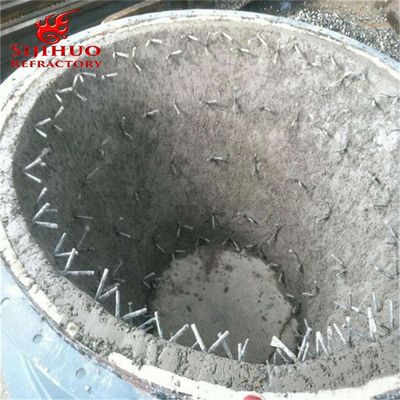 Forni con cemento fusibile rinforzato con fibre d'acciaio 1-3 mm 90-97% Al2O3